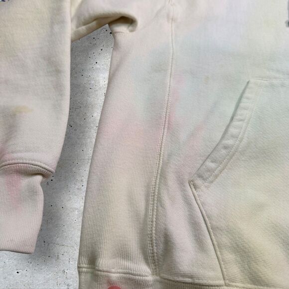 Champion Reverse Weave Hoodie Tie-Dye Upcycled Pastel Pullover Teal Hood Size L - Picture 11 of 16